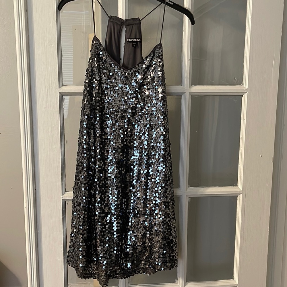 Dark Grey/ Silver Sequin Express Dress